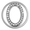 Amello Edelstahl Coin Oval 30mm Silber Zirkonia wei Stahlschmuck ESC535JW