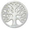 Amello Coin Lebensbaum Perlmutt wei fr Coinsfassung Stahlschmuck ESC601W
