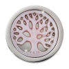 Amello Coin Lebensbaum rosa fr Coinsfassung 25mm Edelstahlschmuck ESC743A