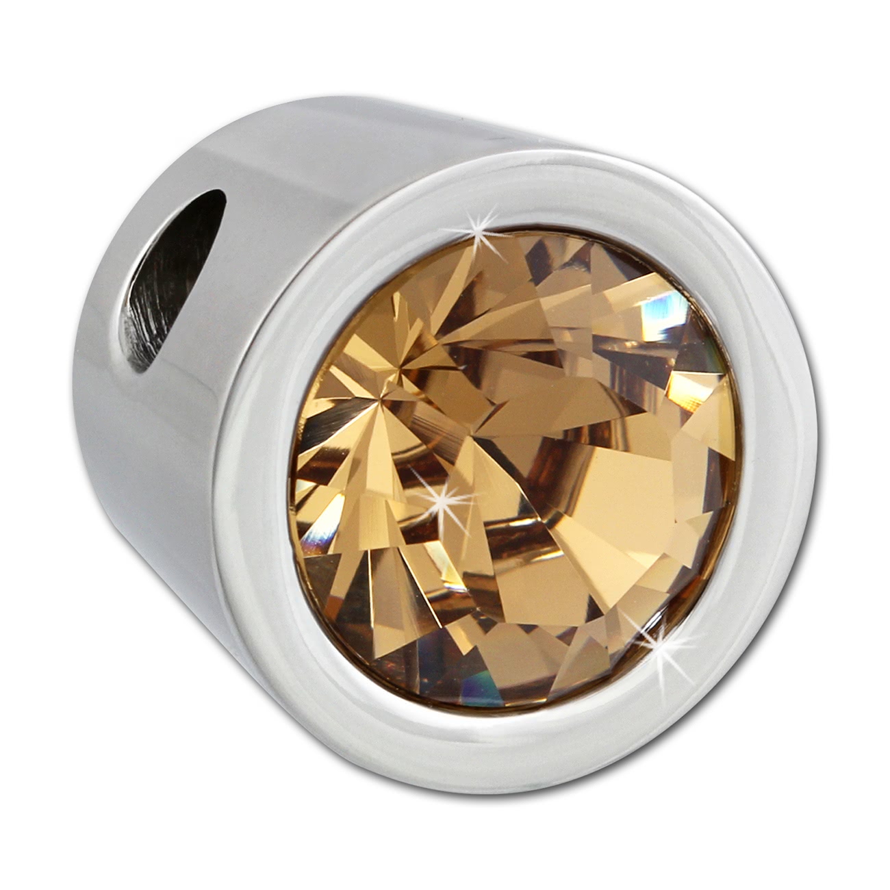 Amello Kettenanhnger Edelstahl Zirkonias bernstein ESHS01Y
