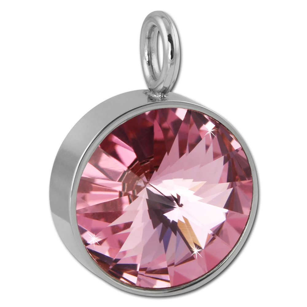 Amello Kettenanhnger Edelstahl Zirkonias Zirkonia rosa ESHS02A