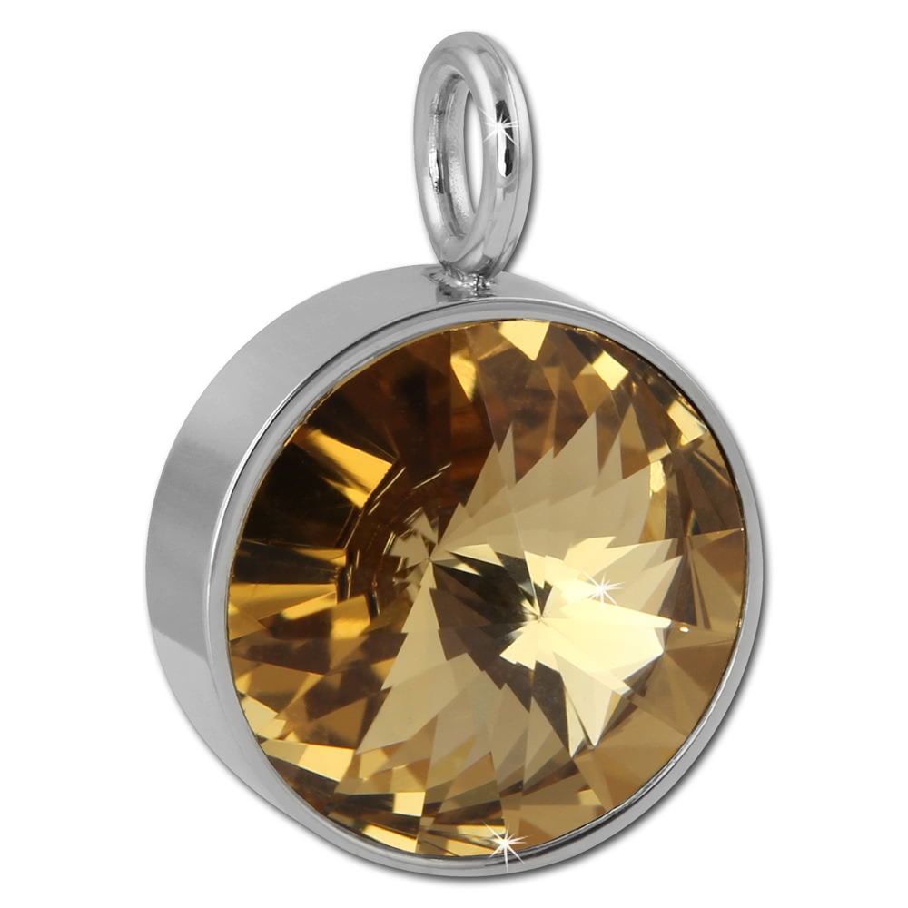 Amello Kettenanhnger Edelstahl Zirkonias Zirkonia gelb ESHS02Y