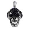 Amello Totenkopf Kettenanhnger schwarze Zirkonia Edelstahlschmuck ESHS50S