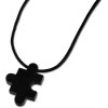 Amello Halskette Puzzle schwarz glanz Edelstahlschmuck Puzzel Unisex ESK022S