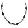 Amello Halskette Keramik Welle schwarz Damen Edelstahlschmuck ESKX08S