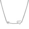 Amello Halskette Keramik Herz Zirkonia wei Damen Edelstahlschmuck ESKX40W5
