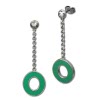 Amello Ohrstecker Oval Zirkonia Emaille grn Ohrringe Damen Stahl ESOG03G