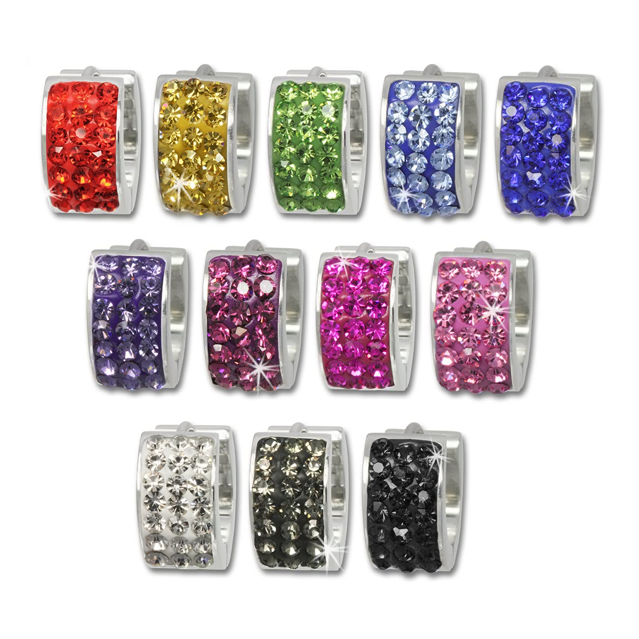 Amello Creole Edelstahl Zirkonia verschiedene Farben Damen Ohrring ESOS01X