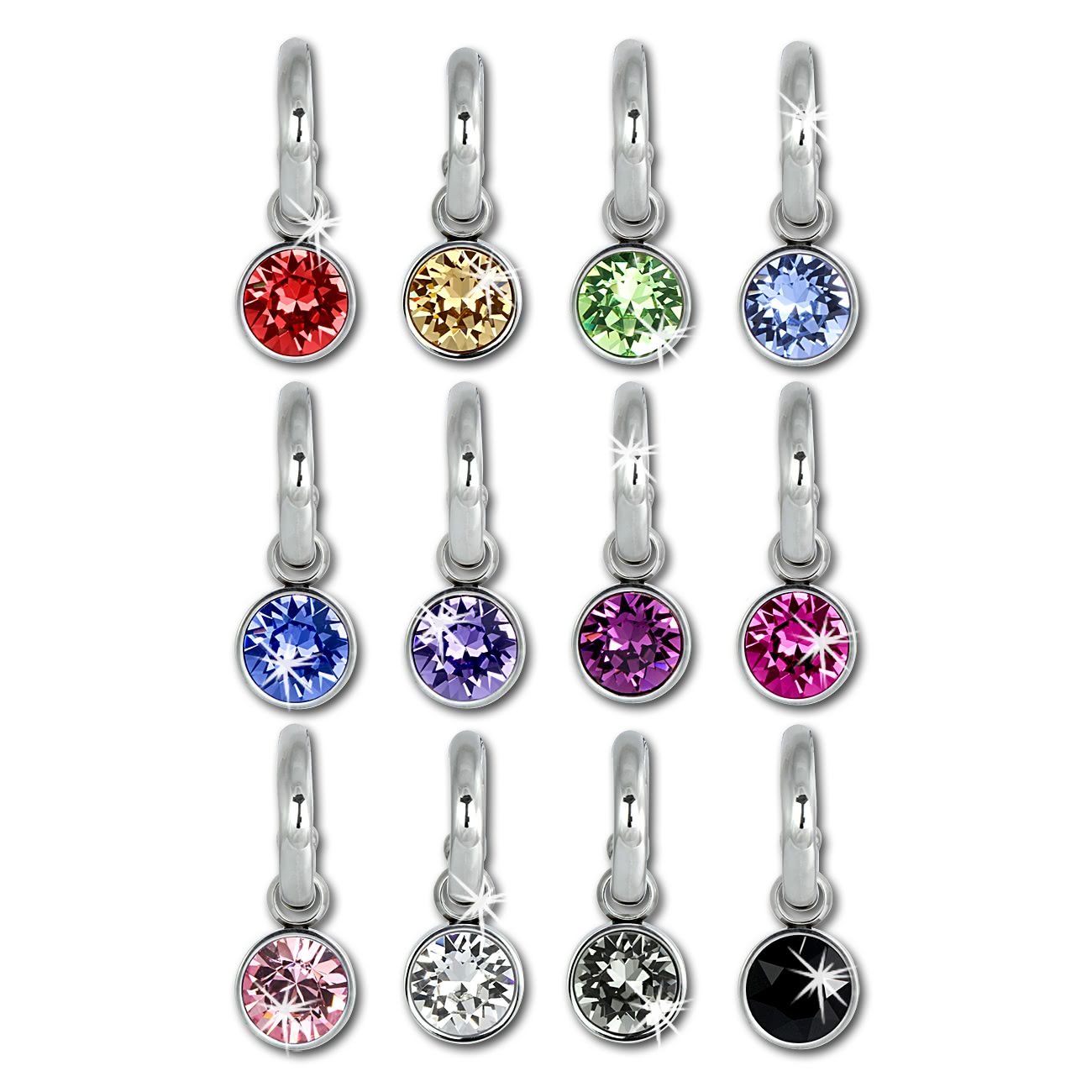 Amello Edelstahl Creole Zirkonias Zirkonia Ohrring ESOS02X