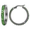 Amello Creole 30mm Edelstahl Zirkonias hellgrn Ohrring ESOS04L