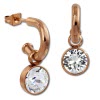 Amello Edelstahl Creole rosegold Zirkonias Zirkonia wei ESOS51W