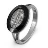 Amello Edelstahl Ring Oval Keramik Zirkonia Edelstahlschmuck ESRX32SX