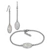 Amello Edelstahl Schmuckset Ohrringe & Armband Zirkonia Glitzer wei ESSS03W