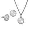 Amello Edelstahl Schmuckset Ohrring, Kette Zirkonias wei ESSS04W