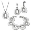 Amello Edelstahlschmuckset Keramik Kette, Armband, Ohrring ESSX03W