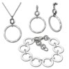 Amello Edelstahlschmuckset Circle Keramik Kette, Armband, Ohrring ESSX14W