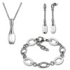 Amello Edelstahlschmuckset Kegel Keramik Kette, Armband, Ohrring ESSX15W