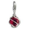 Charm Zirkonia Kugel rot Charms Anhänger für Armbänder - Silber Dream Charms - FC200R