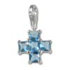 SilberDream 925 Charm Kreuz blau Armband Anhnger FC204B