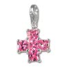SilberDream 925 Charm Kreuz pink Armband Anhnger FC204P