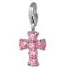 SilberDream 925 Charm Kreuz pink Armband Anhnger FC205P