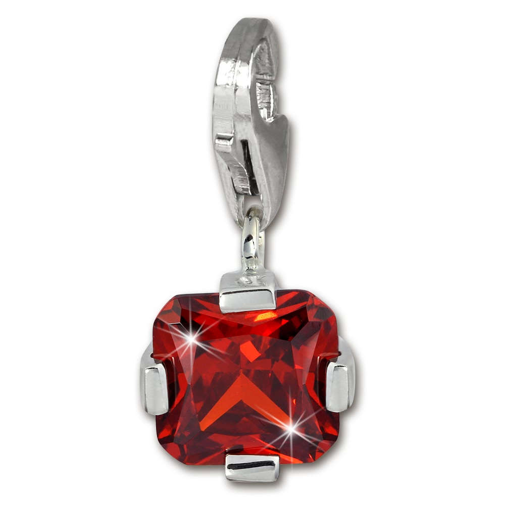 SilberDream 925 Charm Karree rot Armband Anhnger FC206R