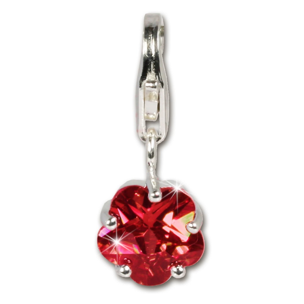 SilberDream 925 Charm Blmchen rot Armband Anhnger FC209R