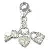 Charm Herz Schlüssel Charms Anhänger für Armbänder - Silber Dream Charms - FC224W