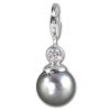 Charm Perle grau Charms Anhänger für Armbänder - Silber Dream Charms - FC226S