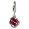 SilberDream 925 Charm Kugel rot Schliff Armband Anhnger FC250A