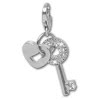 Charm Schlüssel & Schloss Charms Anhänger für Armbänder in 925 Sterling Silber - Silber Dream Charms - FC257W