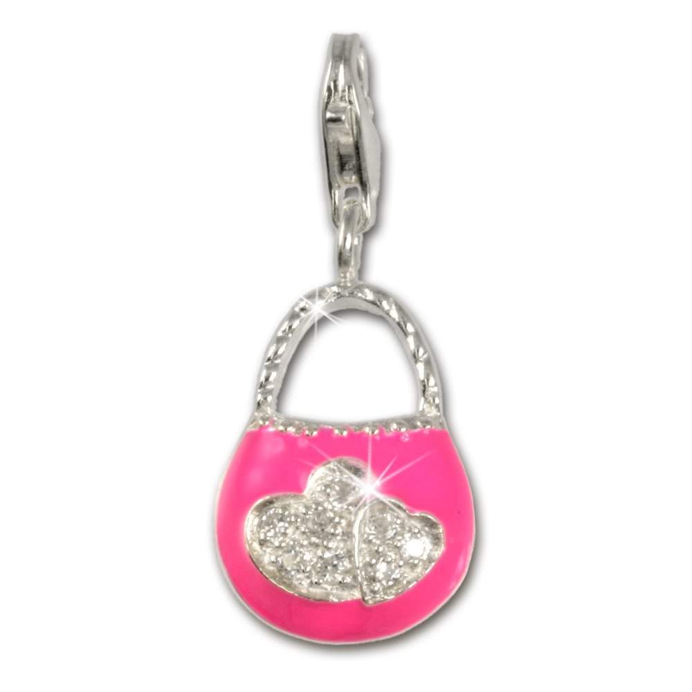 SilberDream 925 Charm Tasche pink Armband Anhnger FC3030P
