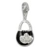 SilberDream 925 Charm Tasche schwarz Armband Anhnger Silber FC3030S