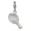 SilberDream Charm Spiegel mit Glas 925 Sterling Silber Armband Anhnger FC3145