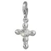 Zirkonia Schmuck in 925 Sterling Silber Charm Kreuz Charms Anhänger für Armbänder - Silber Dream Charms - FC4104