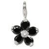 Charm Blume schwarz Charms Anhänger für Armbänder und Halsketten - Silber Dream Charms - FC4115