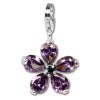 Charm Blume lila Charms Anhänger für Armbänder und Halsketten - Silber Dream Charms - FC4116