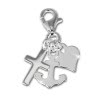 Charm Anker, Herz, Kreuz Charms Anhänger für Armbänder in 925 Sterling Silber - Silber Dream Charms - FC506