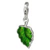 Charm Blatt grün in 925 Sterling Silber Silber Charms Anhänger für Armbänder - Silber Dream Charms - FC653