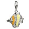 Charm Südsee- Fisch Zirkonia in 925 Sterling Silber Charms Anhänger für Armbänder - Silber Dream Charms - FC677