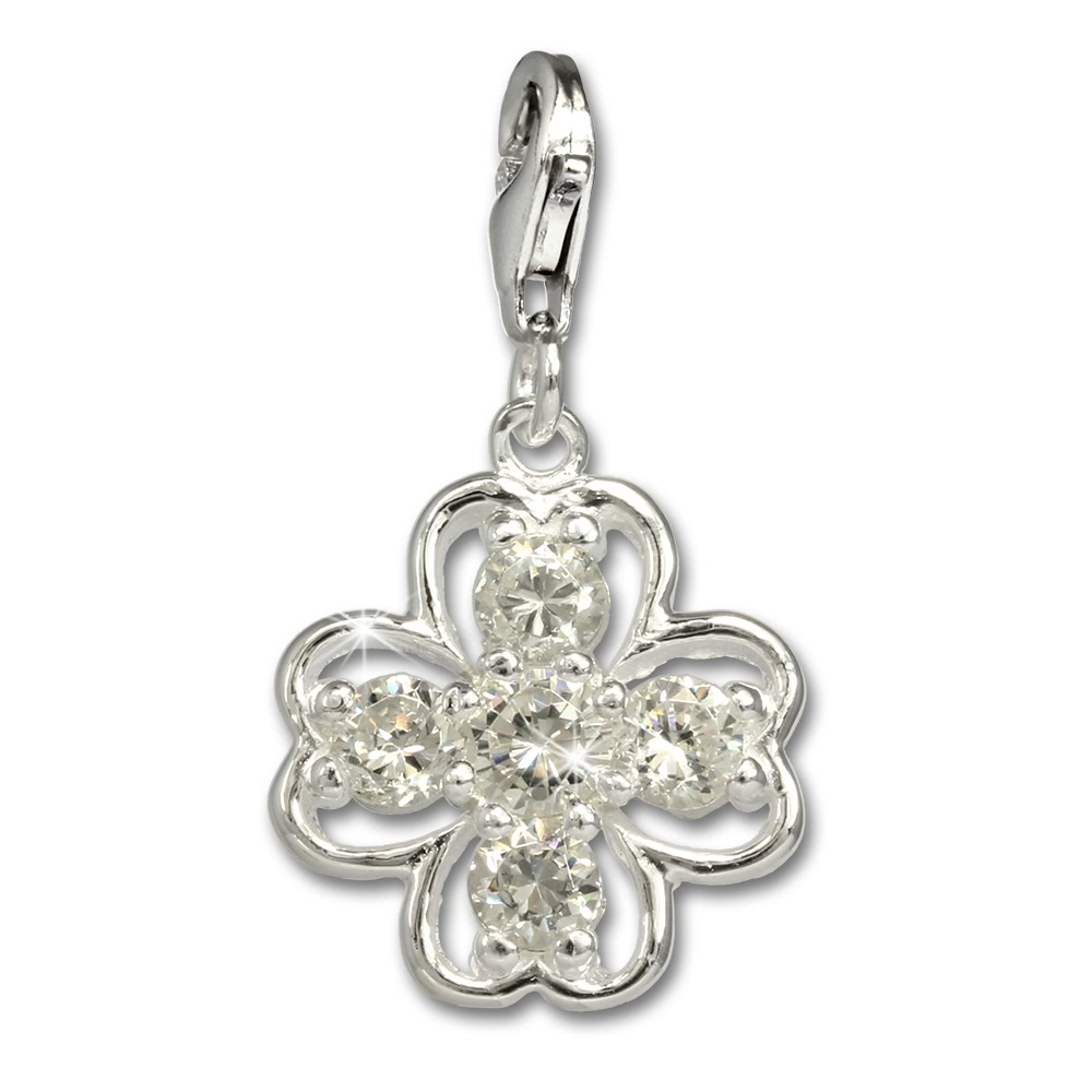 SilberDream Charm Glcksklee Zirkonia 925er Armband Anhnger FC681