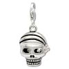 Charm Totenkopf Pirat in 925 Sterling Silber Charms Anhänger für Armbänder - Silber Dream Charms - FC695