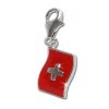 Charm Flagge Schweiz Charms Anhänger für Armbänder - Silber Dream Charms - FC703