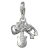 Charm Liebe zur Musik in 925 Sterling Silber Charms Anhänger für Armbänder - Silber Dream Charms - FC735W
