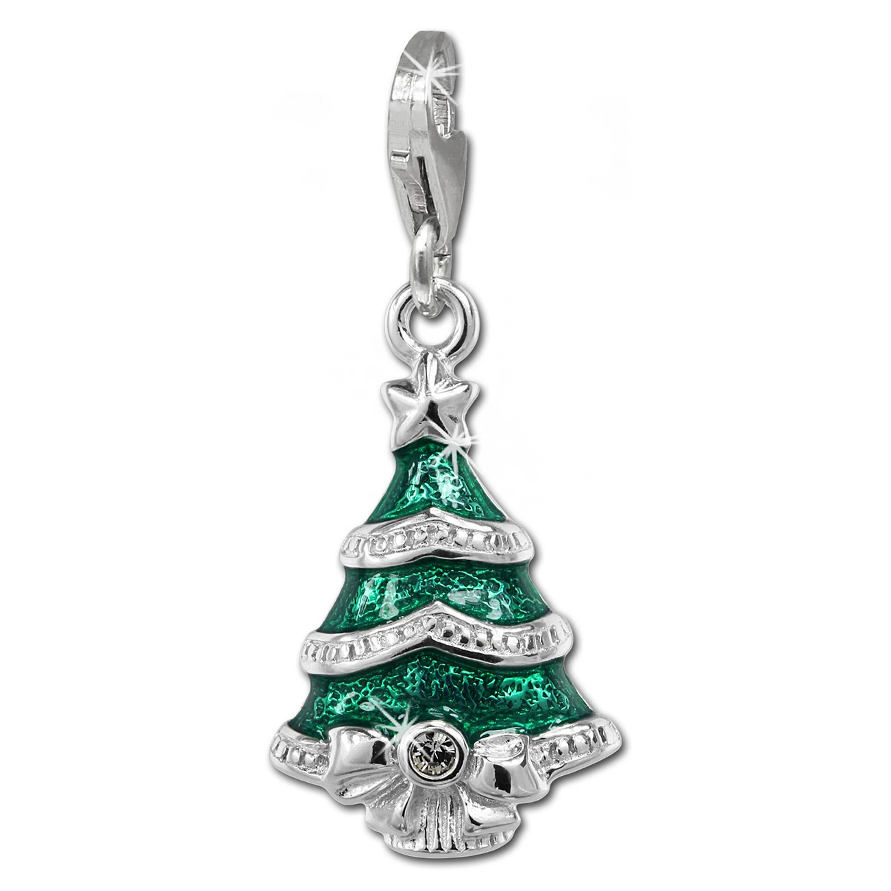 SilberDream Charm Weihnachtsbaum 925 Silber Armband Anhnger FC849G