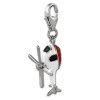 Charm Hubschrauber weiß rot in 925 Sterling Silber Charms Anhänger für Armbänder - Silber Dream Charms - FC856B