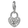SilberDream Charm Herzschloss Zirkonia wei 925er Silber Armband Anhnger FC857A