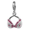 Charm BH Zirkonia rosa in 925 Sterling Silber Charms Anhänger für Armbänder - Silber Dream Charms - FC863A