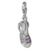 Charm Römersandale lila in 925 Sterling Silber Zirkonia Charms Anhänger für Armbänder - Silber Dream Charms - FC868V