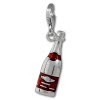 Charm Sektflasche in 925 Sterling Silber Charms Anhänger für Armbänder - Silber Dream Charms - FC877R